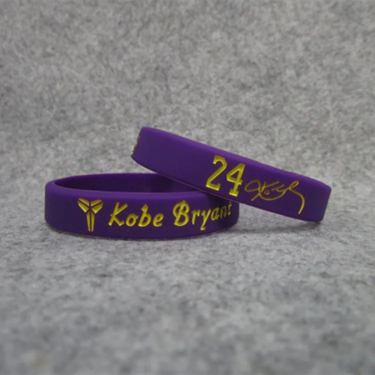 Баскетбольная звезда Kobe Lakers 24 Boss, сигнальный Ночной светильник, браслет из силикагеля, спортивный ремешок на запястье, смешанный цвет, ремешок для часов, шар