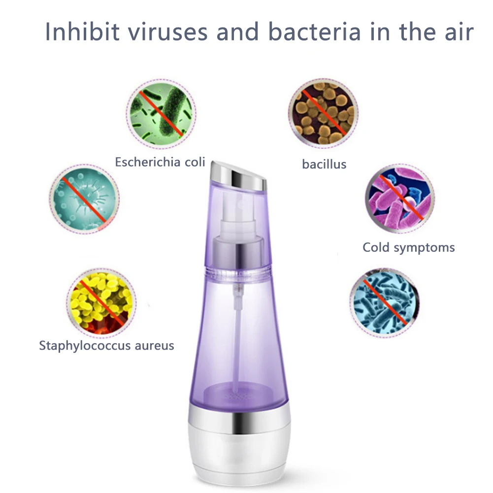 

50/80/300ml Sterilization Air Sprayer Kitchen PC Portable Electrolytic Generator USB Charging Spray Bottle Maker Fresh-keeping