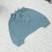 Летние хлопковые и льняные универсальные шорты с заниженным шаговым швом из чистого хлопка для детей 18 лет; детские шаровары