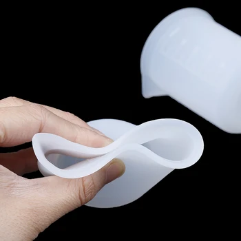

2PCS 100ml Transparent Silicone Cup Scale Crystal Glue Measuring Cup Reusable Measuring Tools For DIY Baking Kitchen Accessories