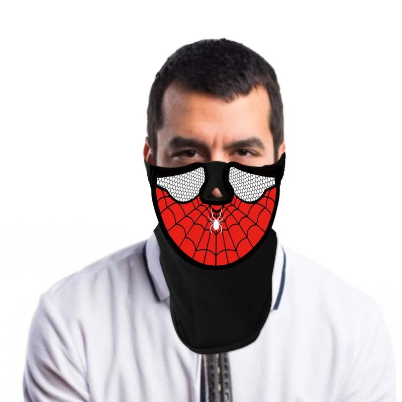 Prty Sound Music Horror Msks Hlf Fce крышка Hlloween светящийся светильник ctivted Up Pure Msks Home Festivl Prty принадлежности