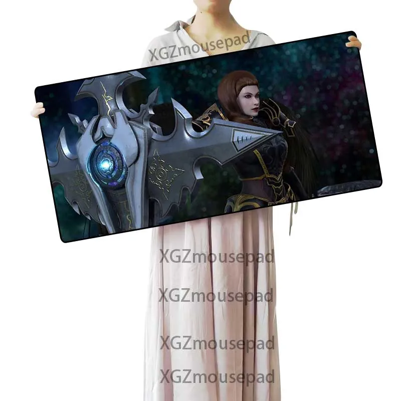 XGZ Angel Shield заказной модный большой игровой коврик для мыши черный замок край компьютерная клавиатура настольный коврик Натуральный каучук нескользящий Xxl