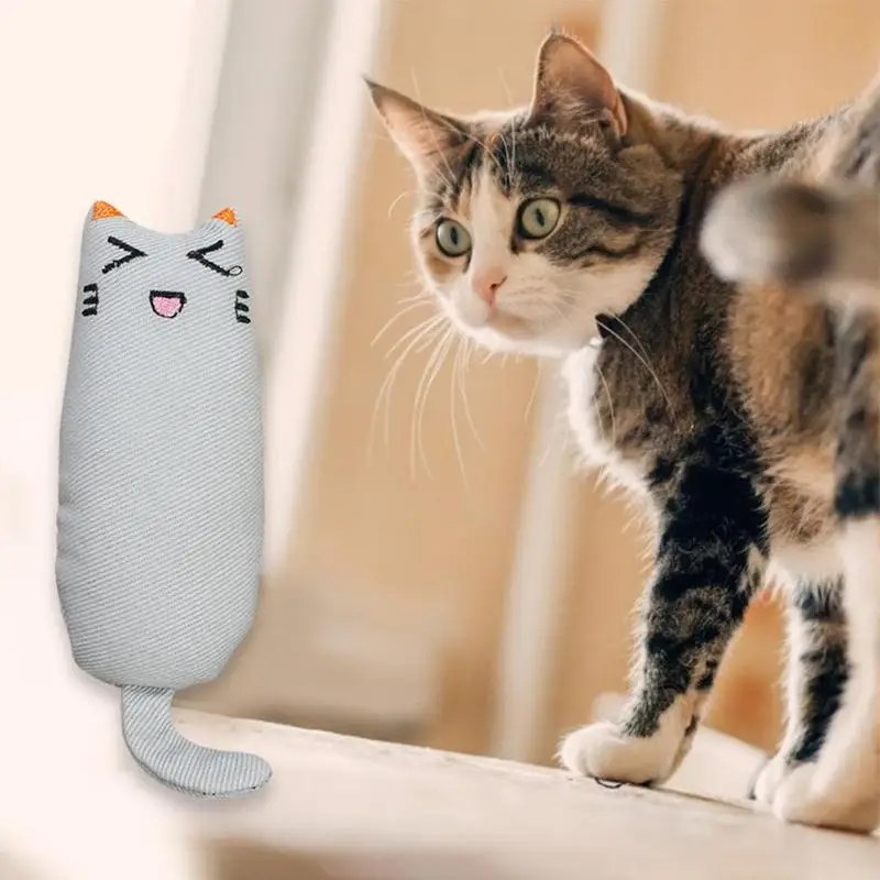 Милая игрушка для питомца, плюшевая кукла, кошка, мята, подушка, шлифовальный коготь, кошачий укус, дразнящие игрушки дл животных