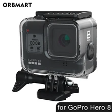 Funda impermeable subacuática para GoPro Hero 8, cubierta protectora negra para lente de cámara, montaje de carcasa, 60m