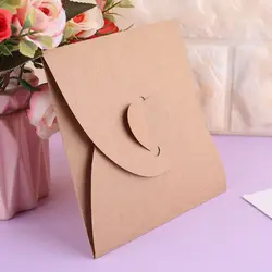 Sac en papier Kraft pour CD 13x13cm, 50 pièces, boîte d'emballage à manches en forme de cœur pour disques DVD, housse de protection pour fête 