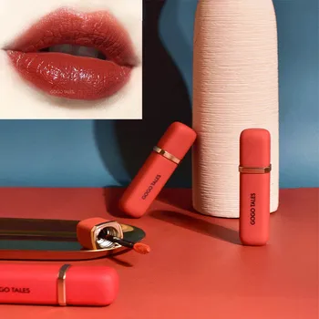 

Gogo tales velvet matte liquid lipstick long lasting waterproof orange pumpkin cherry color batom nude lip gloss BN216