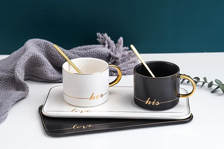 Нордическая Ins Золотая ложка кофейная чашка модная простая чашка теарелка керамическая чашка послеобеденный чай закуска для ресторана чашка для молока