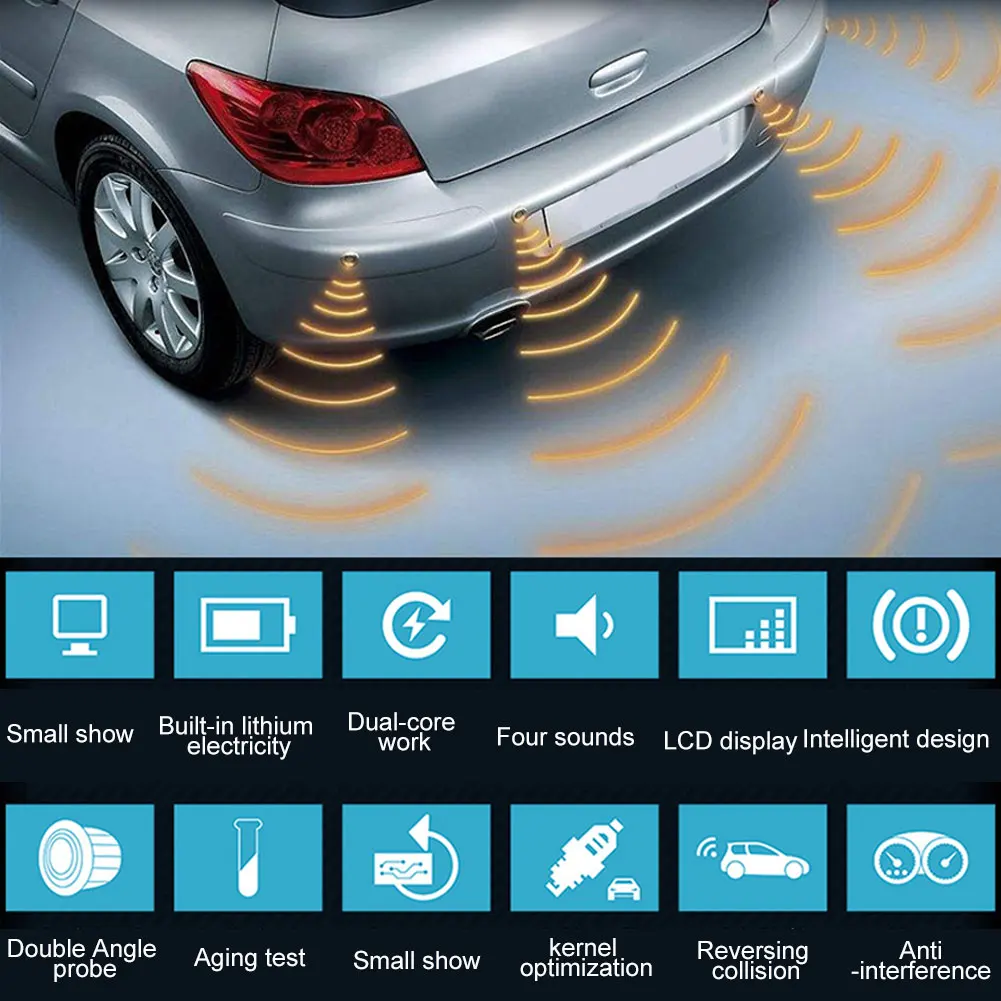 Автомобильный беспроводной цифровой парковочный радары заднего хода ЖК-дисплей резервные мониторы автомобильный радар-детектор английский/русский Анти радар