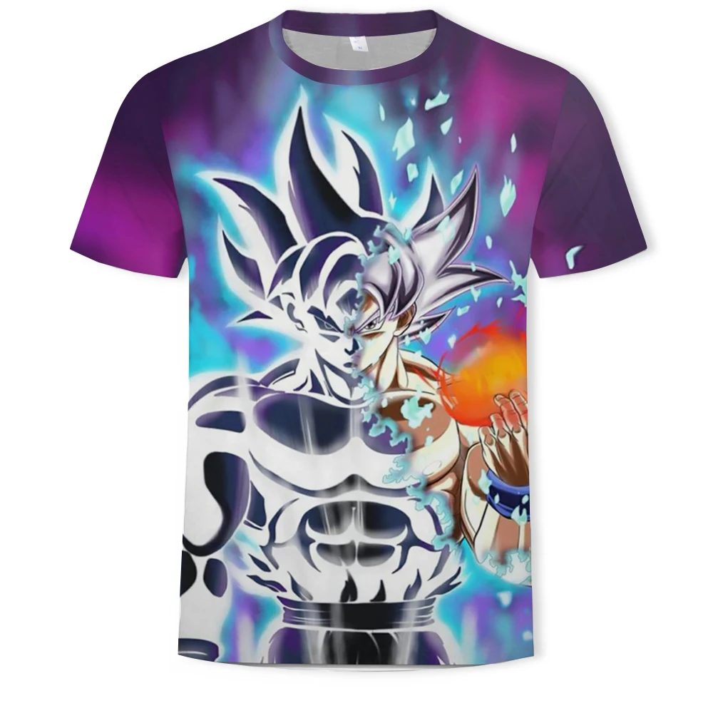 Супер сайян 3D футболка аниме Dragon Ball Z Goku летние модные футболки для