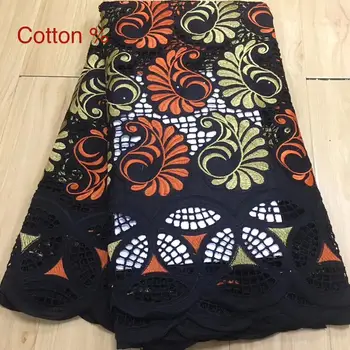 

black swiss lace fabric high quality african fabric nigerian lace fabrics cotton lace material for african women5yard