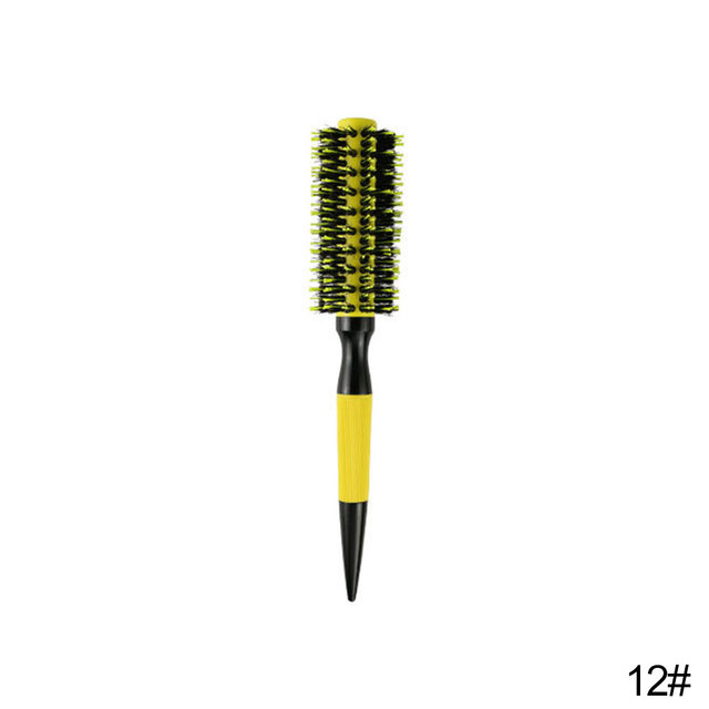 Sizes Professional Round Hair Comb Hairdressing Curling Hair Comb Wooden with Boar Bristle Mix Nylon Comb Salon Styling Tools
