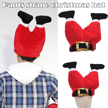 

Funny Santa Claus Legs Pants Plush Hat Cap Christmas Halloween Decor Ornament S7JN