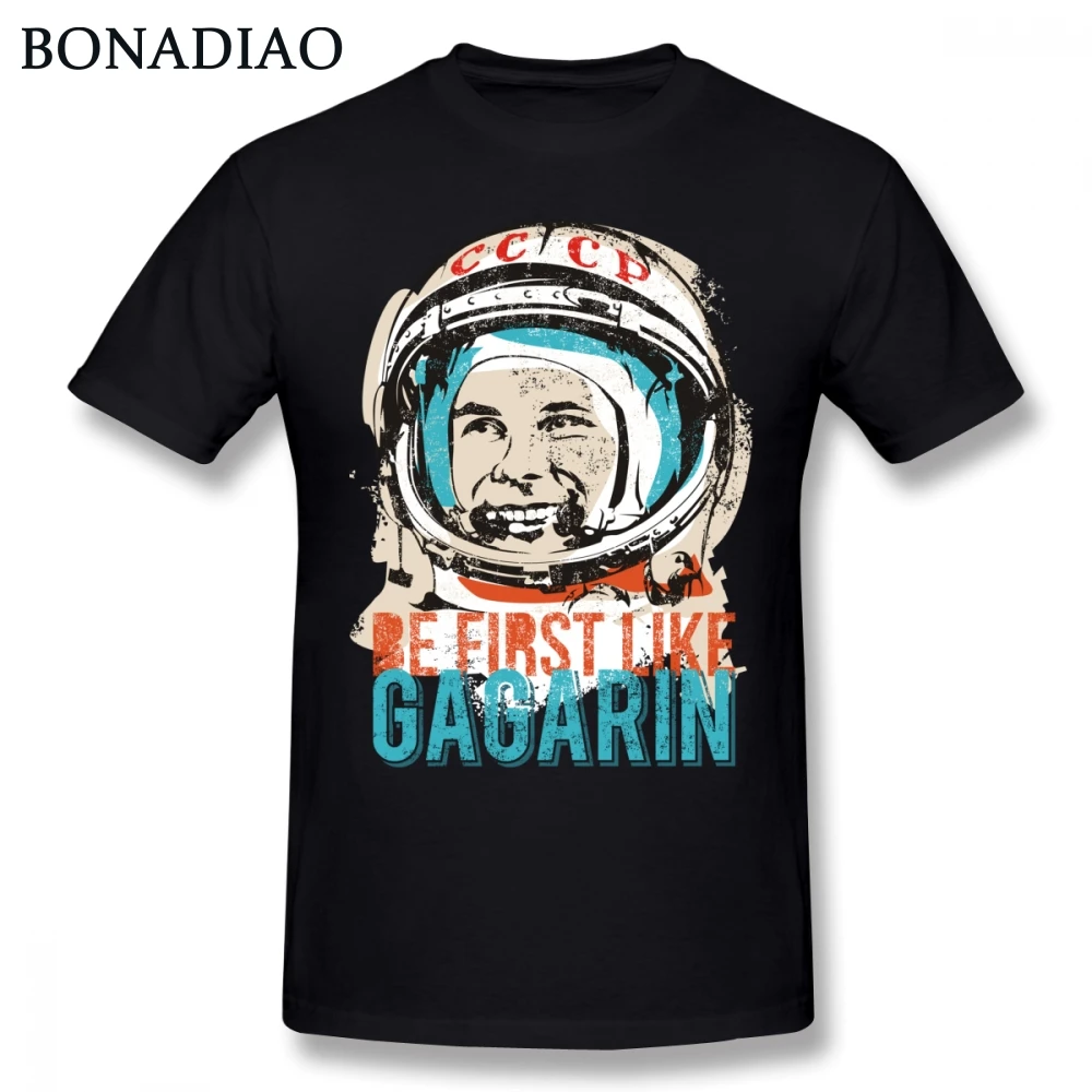 Vintage Russia Soviet grayyyy460900P Yuri Gagarin Cosmonaut 1961 T Shirt Man 3D Print Short Sleeve | Женская одежда