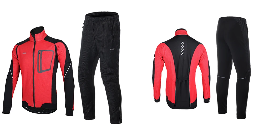 ARSUXEO, Мужская зимняя велосипедная куртка, комплект, ветрозащитная, водонепроницаемая, термальная спортивная одежда, велосипедные штаны, брюки, велосипедные костюмы, одежда 14DD