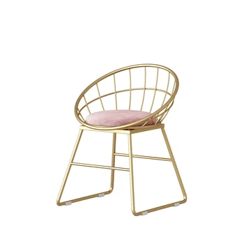 

North Europe Ins Bar Chair Light Luxury Bar Chair Modern Simple Backrest Household High Stool Fashion Iron Line Stool