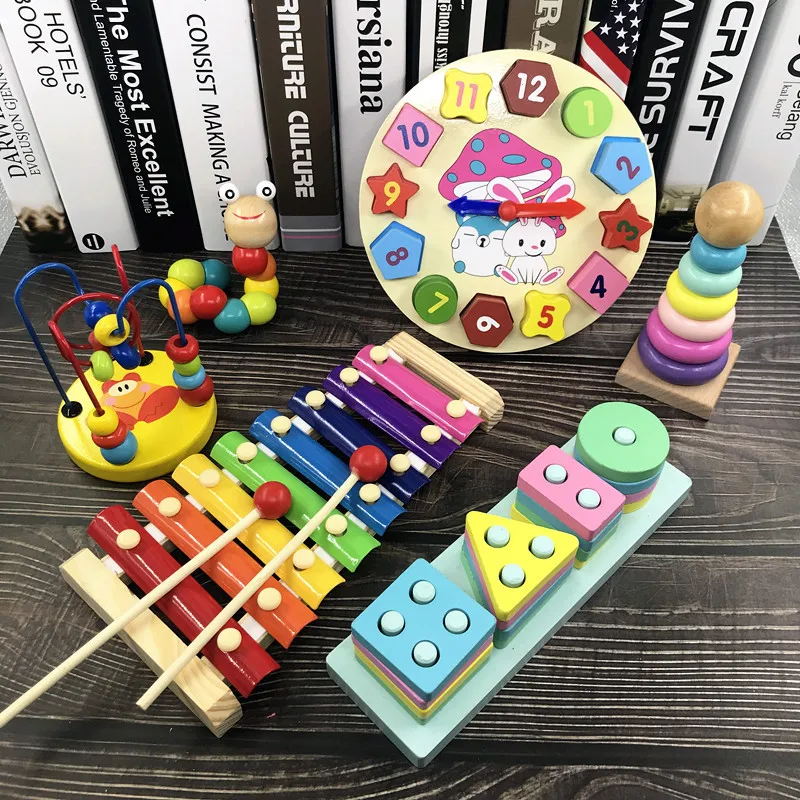 

Baby Toys 6-12 Month Baby Educational Force Bead-stringing Toy Building Blocks Children Beaded Bracelet 1-3 a Year of Age 2 GIRL