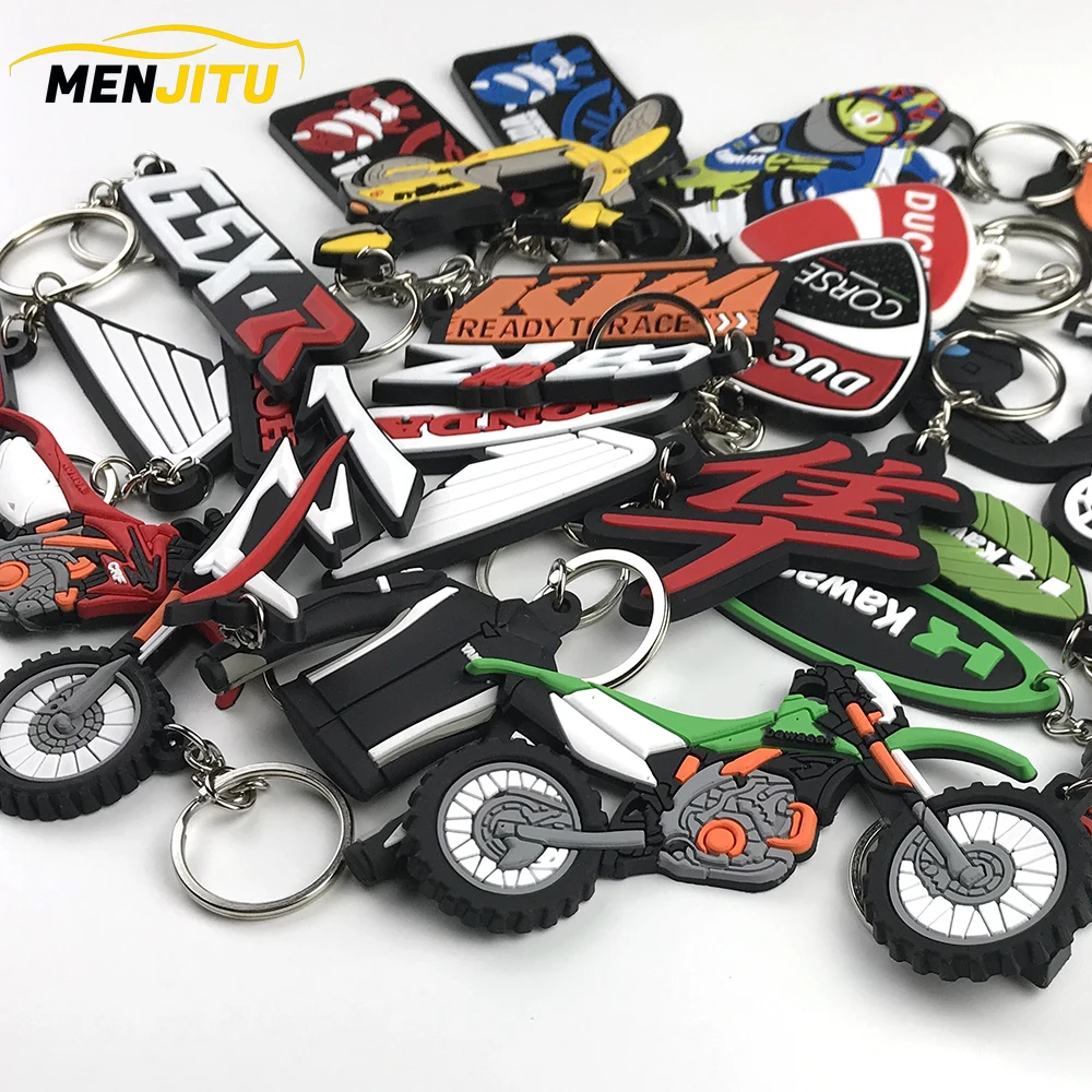 3D Motorcycle Accessories Motorcycle KeyChain Rubber Motorcycle Key Chain For DUCATI Honda Kawasaki Harley Suzuki Yamaha model