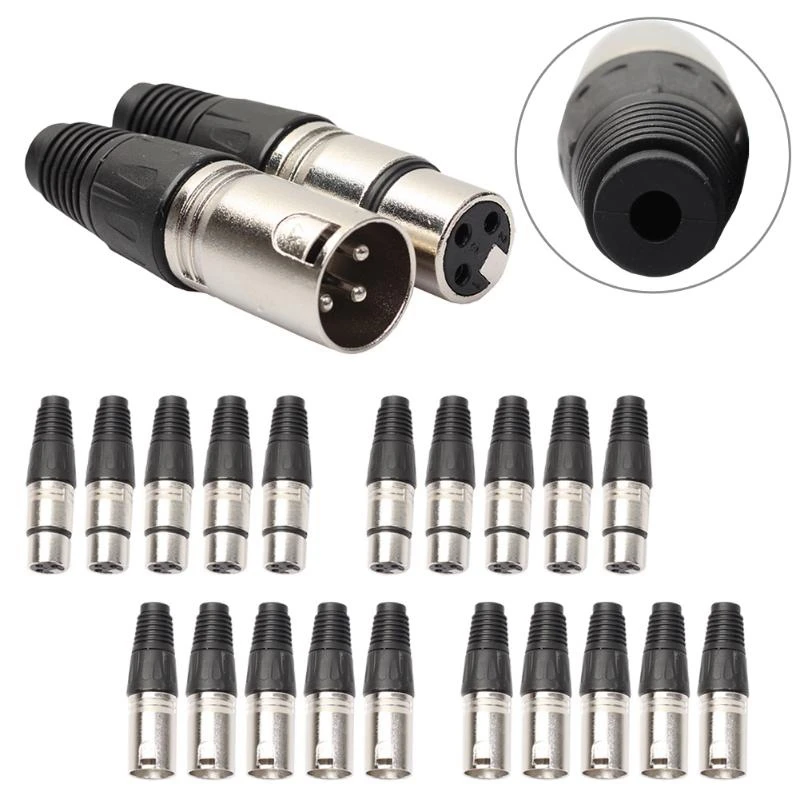BEST10 пар 3 Pin XLR аудио кабель Разъем Мужской/Женский микрофонный разъем и для микрофонного кабеля Электрический адаптер аудио кабель B