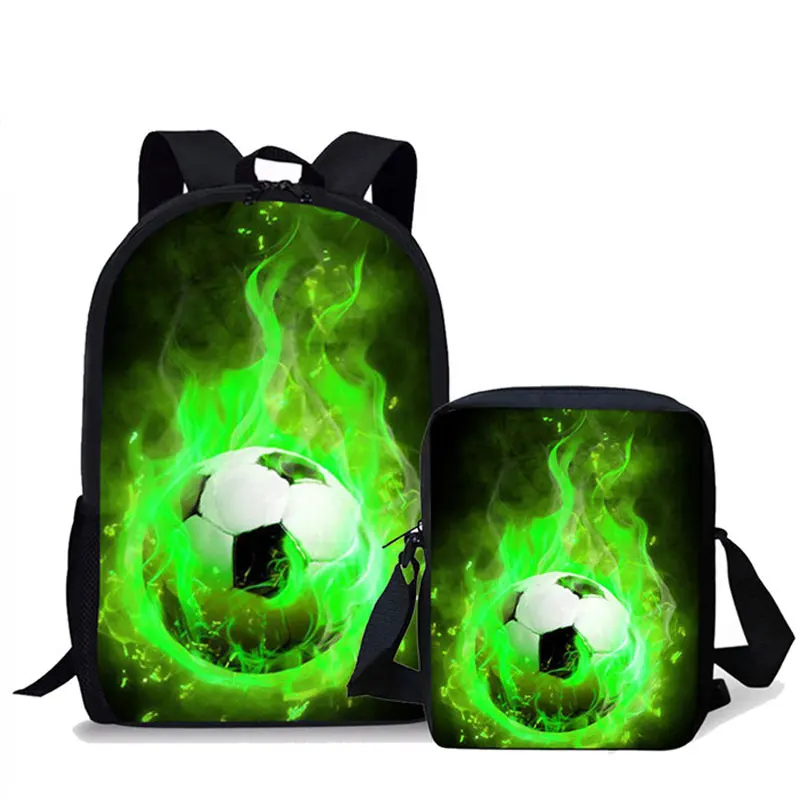 6084CE Детские 3D Льда и Огня Soccerly/Ножной Мяч Узор Рюкзак ортопедический рюкзак для мальчиков Дети повседневные школьные сумки для книг 3 шт./компл - Цвет: 6084CE