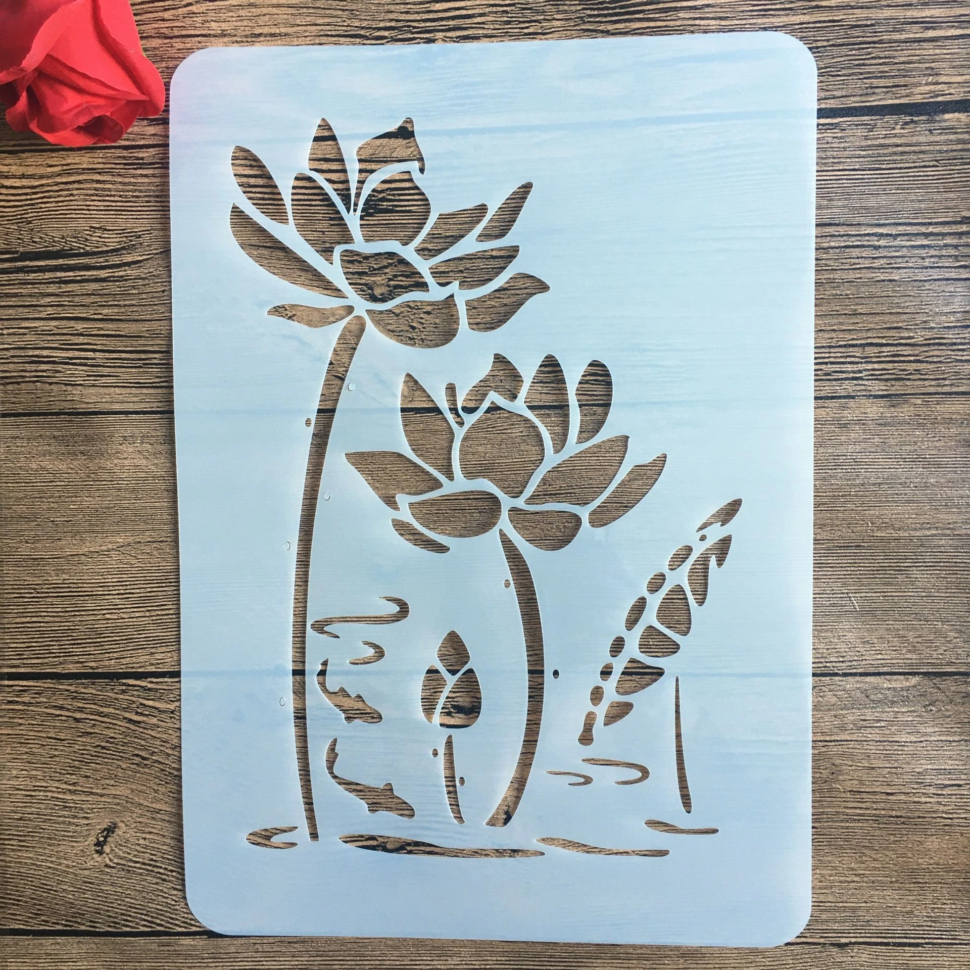 

A4 29 * 21cm Lotus flower DIY Stencils Wall Painting Scrapbook Coloring Embossing Album Decorative Paper Card Template,fabric,