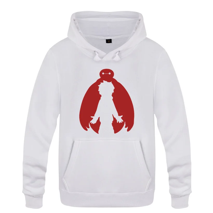 black hoodie 6 Мужские толстовки с капюшоном, аниме, большой герой 6, бэймакс, с принтом, флисовая мужская кофта-худи, длинный рукав, Мужская толстовка, пуловер, спортивный костюм, Большой размер - Цвет: black hoodie 6