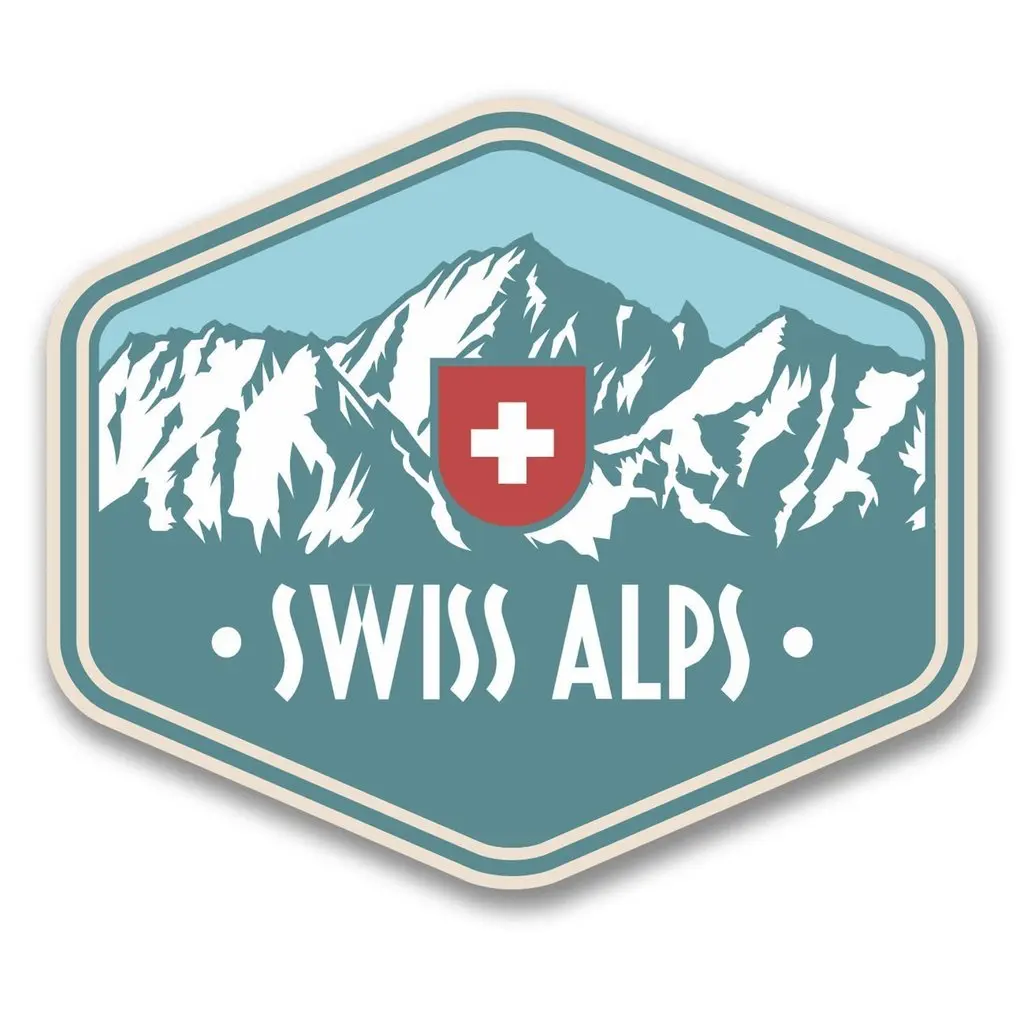 Для 2xSwiss Alps Швейцария виниловая самоклеющаяся наклейка для ноутбука путешествия Чемодан автомобильный коврик знак весело