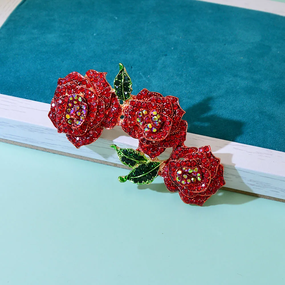 Large Flower Brooch Rhinestone 3 Colors Available