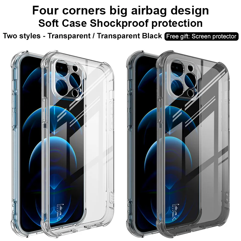 

IMAK for iPhone12 Pro 6.1 inch csae Shock-resistant Case Transparent Soft Case Protection Cover Silicone Clear