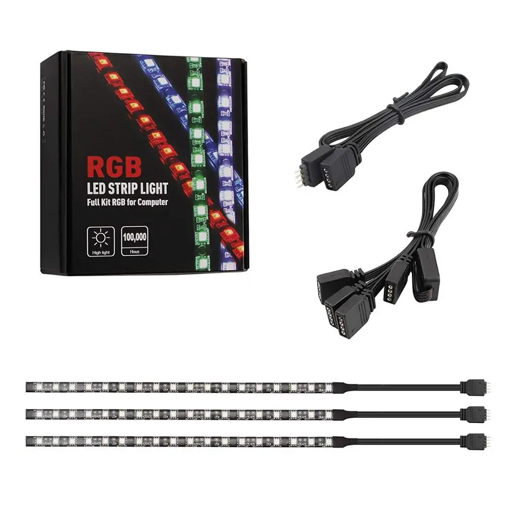 RGB светодиодный свет полосы-светодиодные полосы для моддинга ПК случае, M/B с 4pin RGB заголовок совместимый с Asus Aura, Asrock RGB светодиодный jk417
