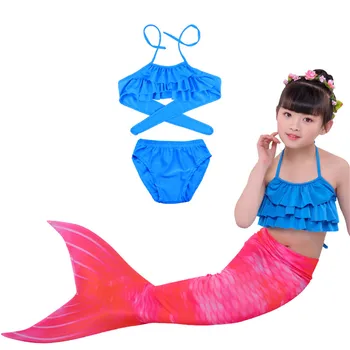 

Kids Mermaid Tails Swimwear Girls Colorful Summer Beach Bikini Set Children Split Swimsuit Mermaid Tail Monofin Fin Swimmable