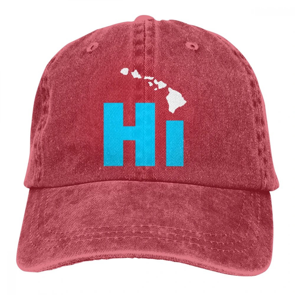 Гавайские острова, Casquette, черные унисекс Мужские Женские джинсовые бейсболка с ремешком, регулируемая шапка для гольфа, папы