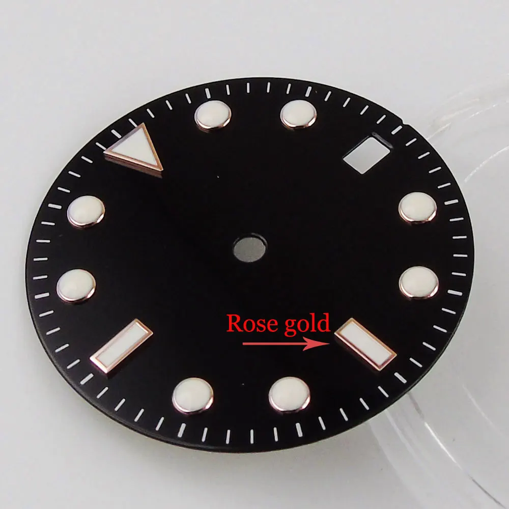29mm Nero/Blu/Verde/Nastro Orologio Sterile Quadrante Verde Luminoso F NH35 NH36 per SKX ETA2824 PT5000 ST2130 Movimento Automatico  1511
