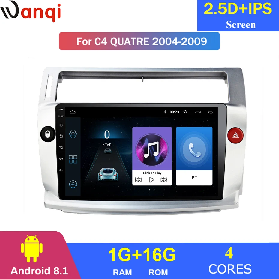 

For Citroen C4 2004-2009 Car Radio Multimedia Video Player Navigation GPS Android 8.1 Accessories SWC BT WIFI Sedan No dvd