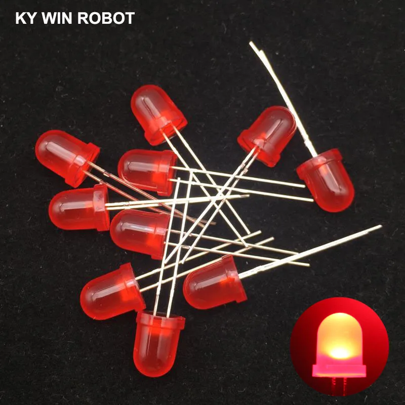 10pcs Red 10 шт. 8 мм светодиодный диодный светильник Ассорти набор DIY светодиодный s Набор белый желтый красный зеленый синий электронный diy Набор диод горячая распродажа - Цвет: 10pcs Red