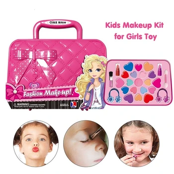 

New 2019 Fashion Beauty Toys For Children Kids Make Up Toy Set Pretend Play Pink Bag Safety Non Toxic Kit Toys Girls Gifts