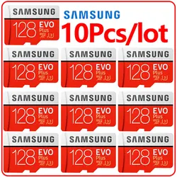 SAMSUNG – carte Micro Sd EVO PLUS 128 go, 10 pièces par lot, haute vitesse 100 mo/s, classe 10, U3, TF, cartes Micro UHS I 