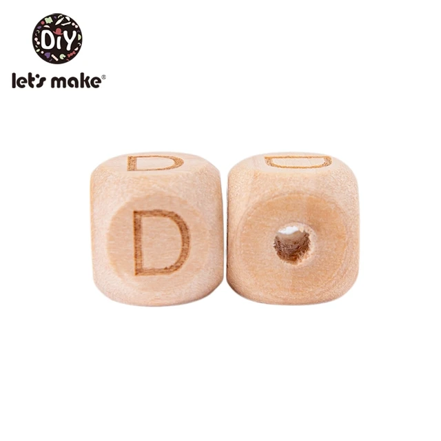 Let'S Make Wooden Beads For Rattles 500Pc Square Beech Wood Alphat English Letter Beads Baby Toys Diy Handmaking Wooden Teether D