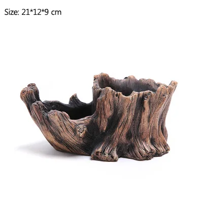 Brown 12 Strongwell китайский корень дерева цветочный горшок дерево пень цемент мясистая ручная работа цветочный горшок скандинавские украшения дома аксессуары подарок - Цвет: Brown 12