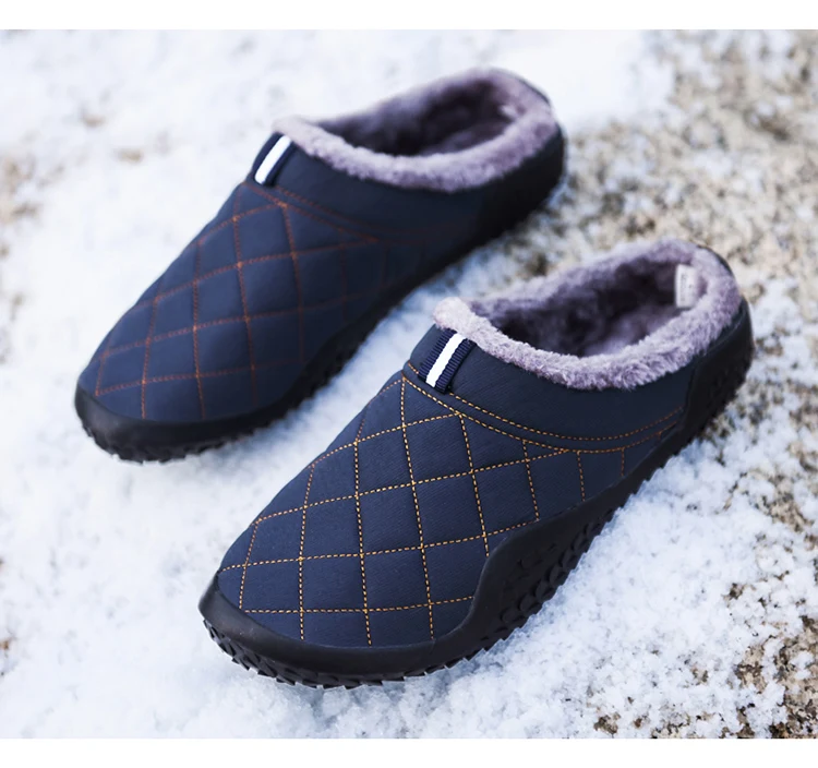 Водонепроницаемые мужские тапочки; зимняя теплая парусиновая обувь с мехом; мягкие домашние тапочки; Вьетнамки; мужская повседневная обувь; zapatos hombre