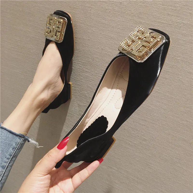 Big Size 35-42 Women Flats New Fashion Rhinestone Square Toe Single shoes Woman Loafers Shallow Comfort Flat Casual Shoes