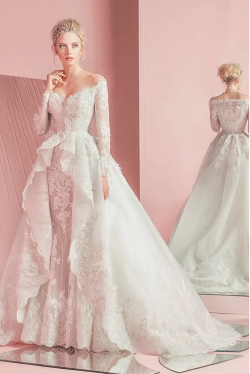 Роскошное свадебное платье с длинным рукавом и кружевными кристаллами, Vestido De Novia Casamento, платья для матери невесты