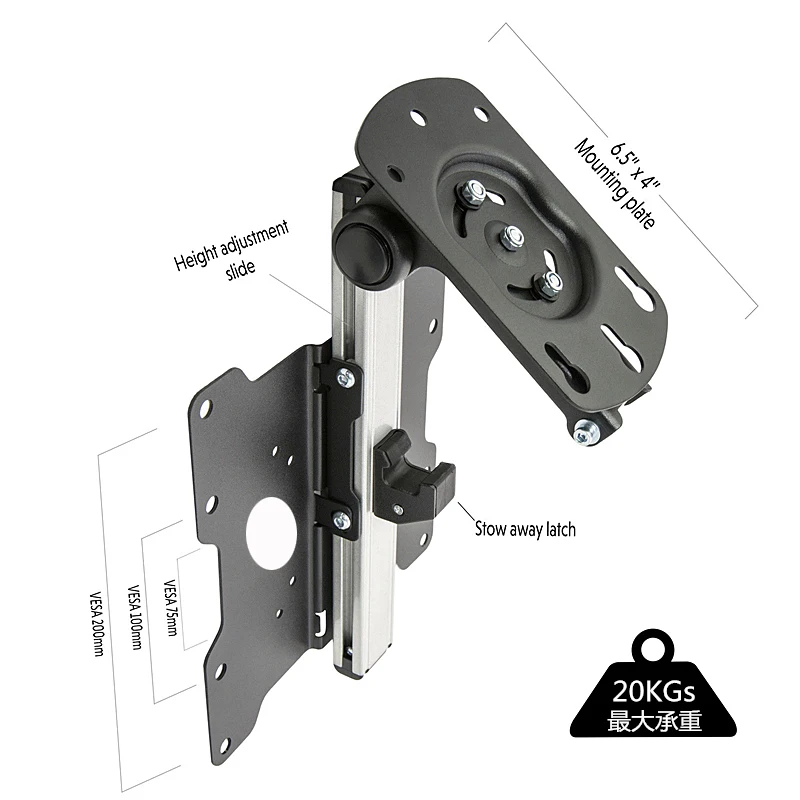 D-MOUNT CB-3L 17-3" складной светодиодный ЖК-экран, Потолочный держатель для монитора, автомобильный держатель, настенная вешалка, крепление для шкафа