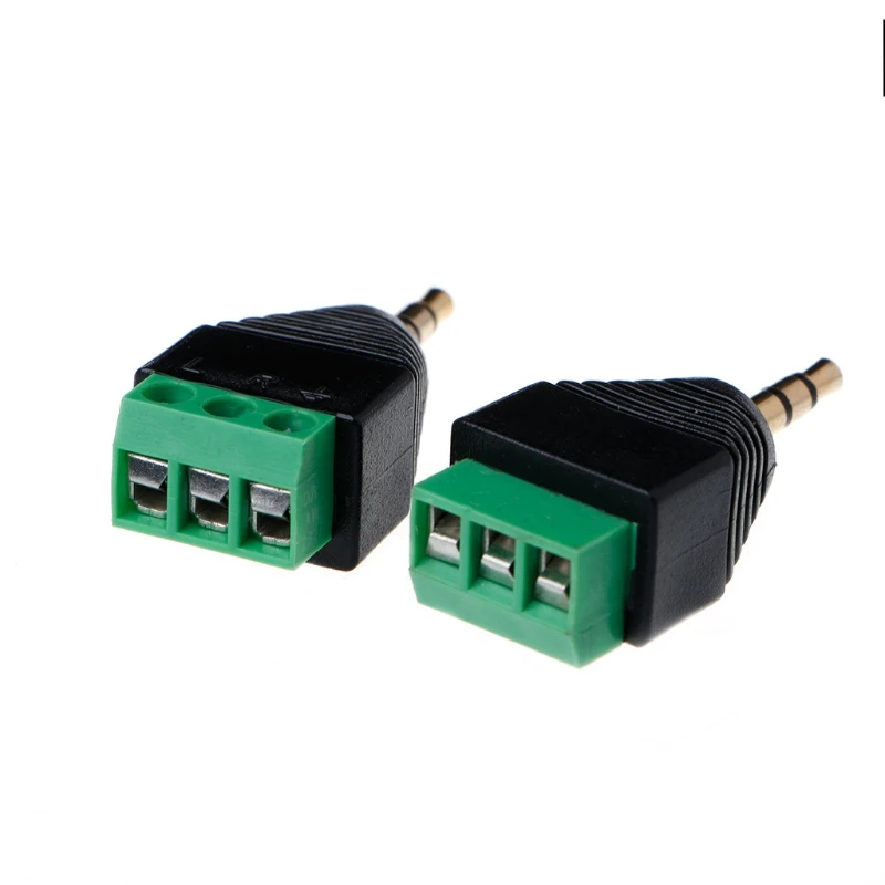 

3Pcs Video AV Balun 3.5mm 1/8" Stereo Male to AV 3 Screw Terminal Plug Connector 449C