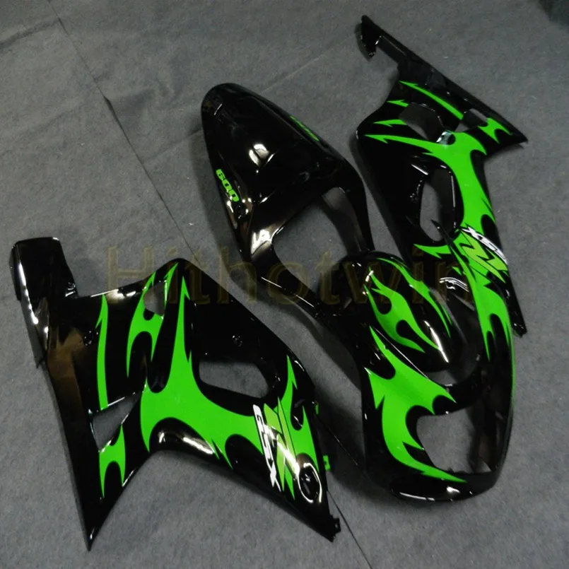Капот мотоцикла на заказ для GSX-R600750 2001-2003 K1 ABS пластик обтекатель литьевой формы Серебряный черный - Цвет: A