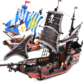 

Jack Captain's Boat Black Pearl Building Block Bricks Pirates of Caribbean Toys Children Christmas Gifts