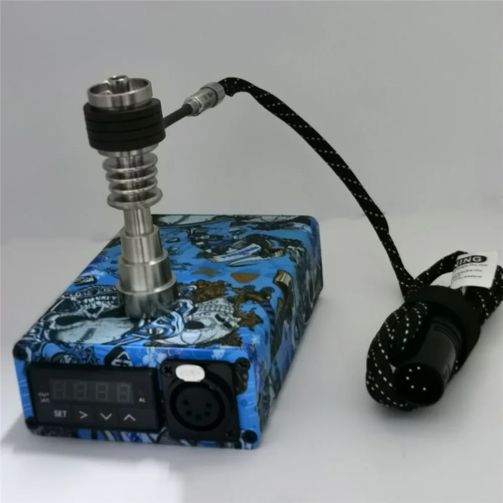 Граффити Enail Dab набор Электрический Dab Nail Pen Rig воск PID TC коробка с Domeless нагреватель катушки 6 в 1 Гибридный Ti гвоздь для стеклянных щипцы