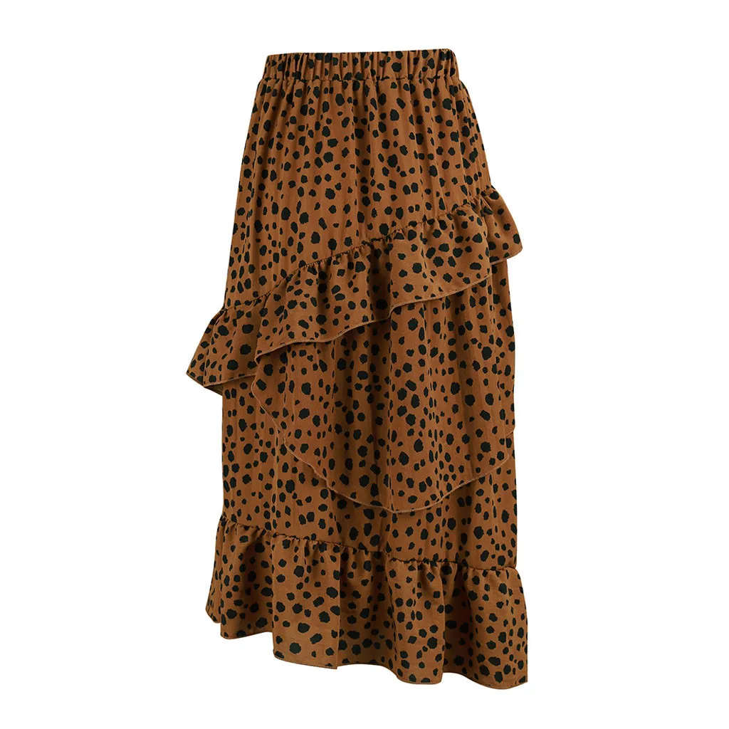 Модная женская сексуальная английская леопардовая юбка с оборками для вечеринки, многослойная юбка со средней талией, Повседневная стандартная юбка Vestidos LS* D