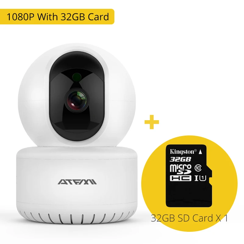 1080P With 32GB Card Ip-камера, Wifi, камера видеонаблюдения, Lntelligent, автоматическое слежение за человеком, Ptz камера 360 HD 1080 p, Домашняя безопасность, Onvif ICsee - Цвет: 1080P With 32GB Card