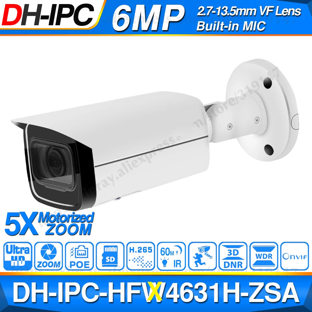 Dahua IPC HFW4631H ZSA оригинальная 6MP HD ip камера 5X ZOOM VF объектив POE видеонаблюдения