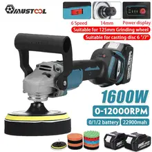 MUSTOOL 6 Gears Brushless Electric Polishing Machine Car Polisher Rechargeable Grinding Machine for Makita 18V Battery